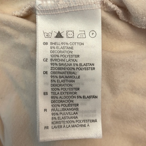 🎈3/$20! H&M cotton 3/4 sleeve top with ruffle embellishments extra small - Picture 10 of 10